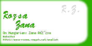 rozsa zana business card